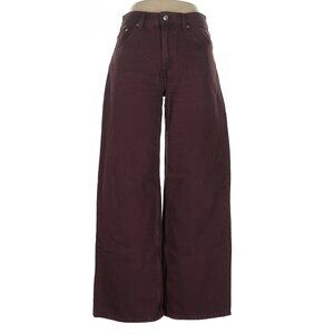 Arket Cloud Wide Leg Jeans Washed Burgundy Jeans Womens Size 28 High Waisted